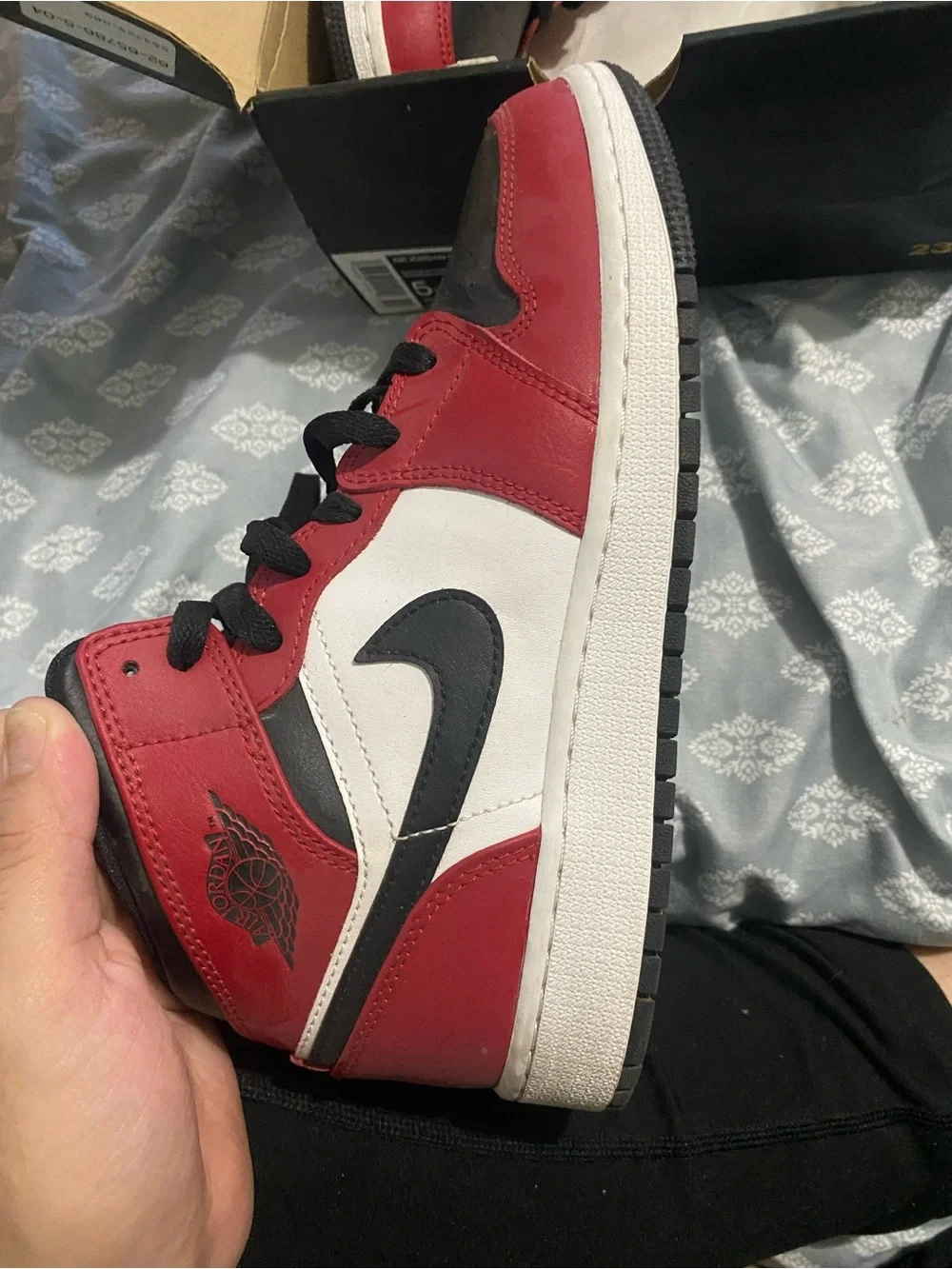 Nike Kids Red, Black & White High-Top Sneakers